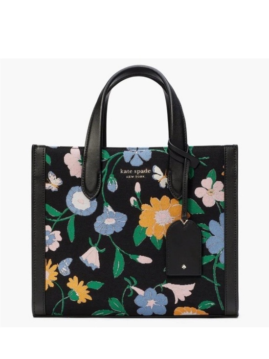 kate spade Handbags - Kate Spade New York Manhattan Black Floral Garden Jacquard Tote Bag NWT